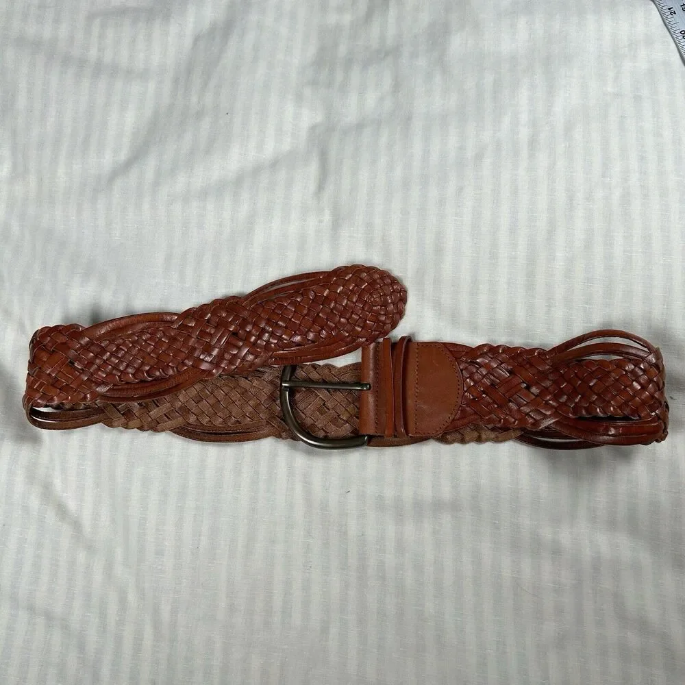 Fossil 2 1/2" Wide Braided Leather Buckle, Size Medium. Bohemian Boho-Chic - Picture 3 of 9